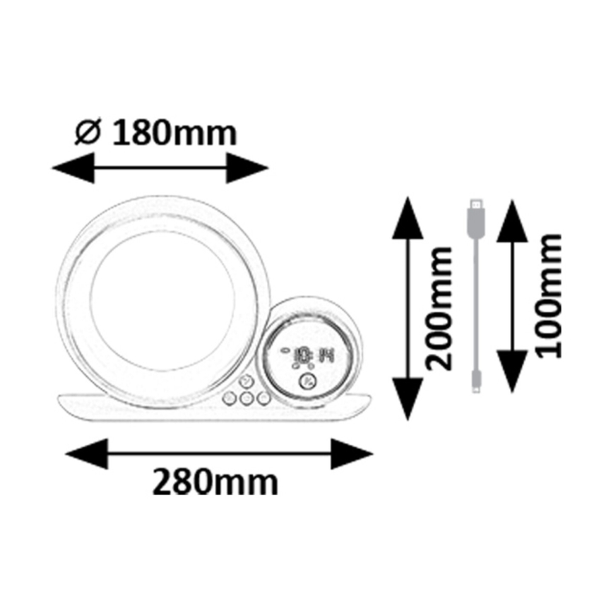 Rabalux 76109 - Candeeiro de mesa LED RGB com colunas WAKEWAY LED/5W/230V