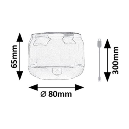 Rabalux - Lâmpada de mesa RGB com altifalante RGB/3W/3,7V 500mAh