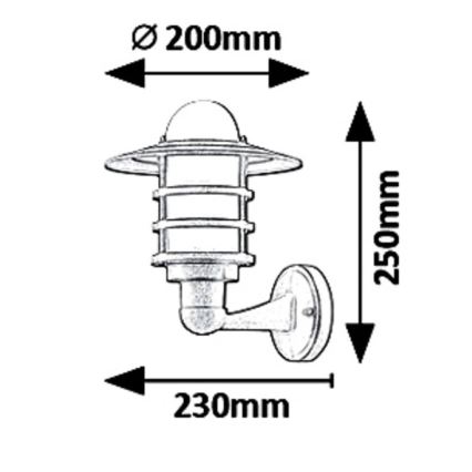 Rabalux 7678 - Luz de parede de exterior DARRINGTON 1xE27/20W/230V IP44