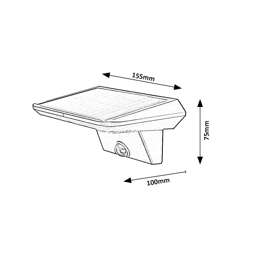 Rabalux - Luminária Solar LED com sensor LED/10W/3,7V IP44 1200 mAh