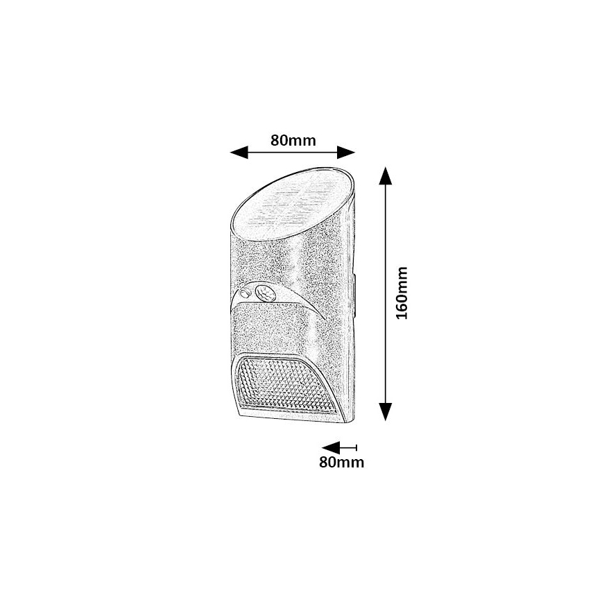 Rabalux - Iluminação solar LED com sensor LED/3,6W/3,7V IP44 1800 mAh