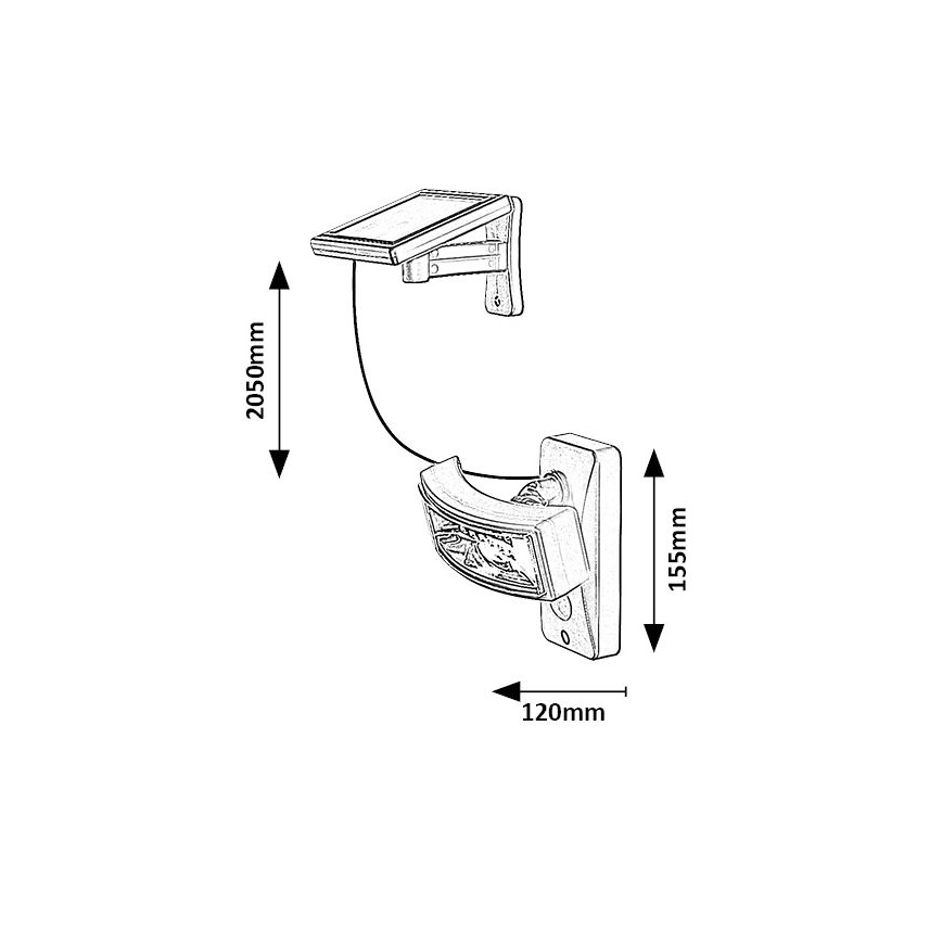 Rabalux - Iluminação solar LED com sensor LED/2,4W/3,7V IP44 1200 mAh