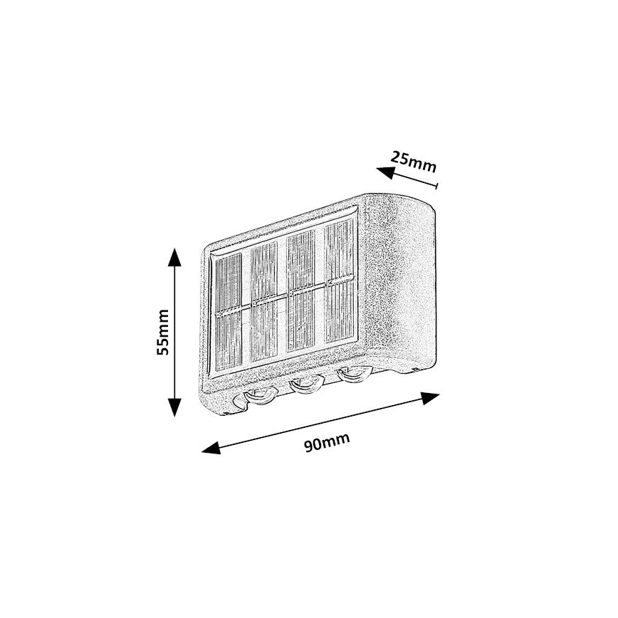 Rabalux 77024 - Iluminação de parede solar LED LED/1,2W/1,2V IP44 600 mAh