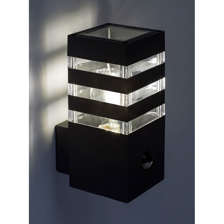Rabalux - Iluminação de parede exterior com sensor 1xE27/12W/230V IP44