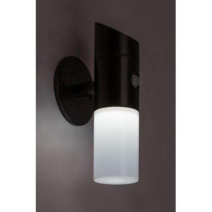 Rabalux - Luminária de parede solar LED RGB com sensor LED/1W/3,7V IP44 preta 1200 mAh