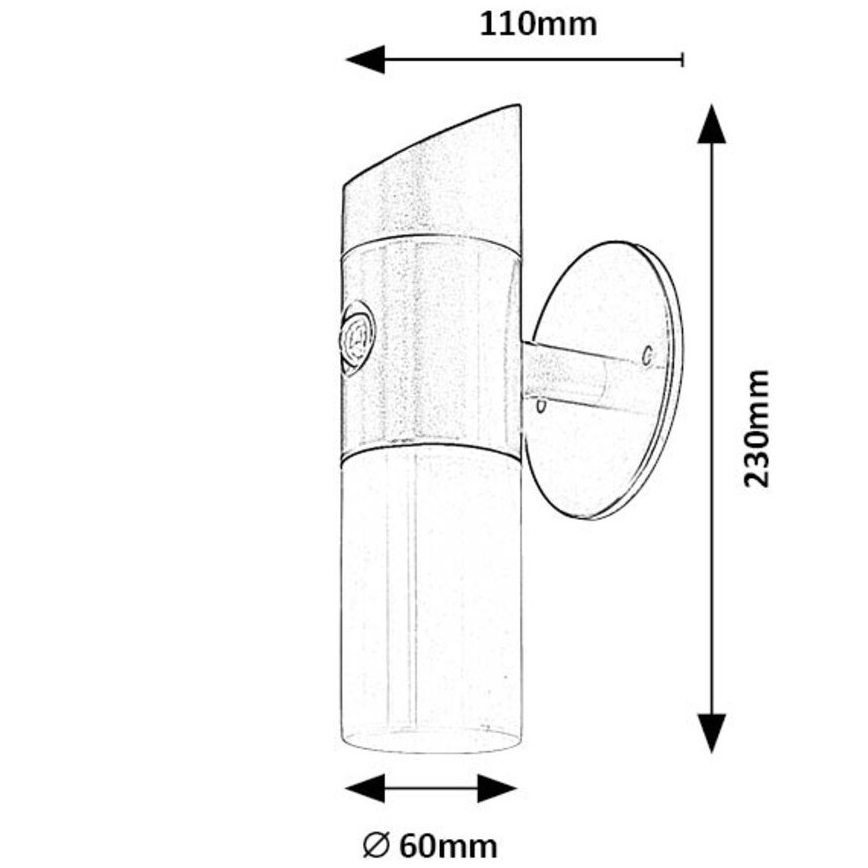 Rabalux - Luminária de parede solar LED RGB com sensor LED/1W/3,7V IP44 preta 1200 mAh