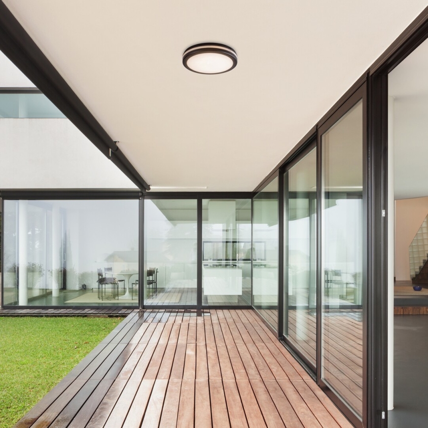 Rabalux - Candeeiro de tecto LED para casa de banho LED/28W/230V 3000/4000/6500K IP54 preto Ø 30 cm