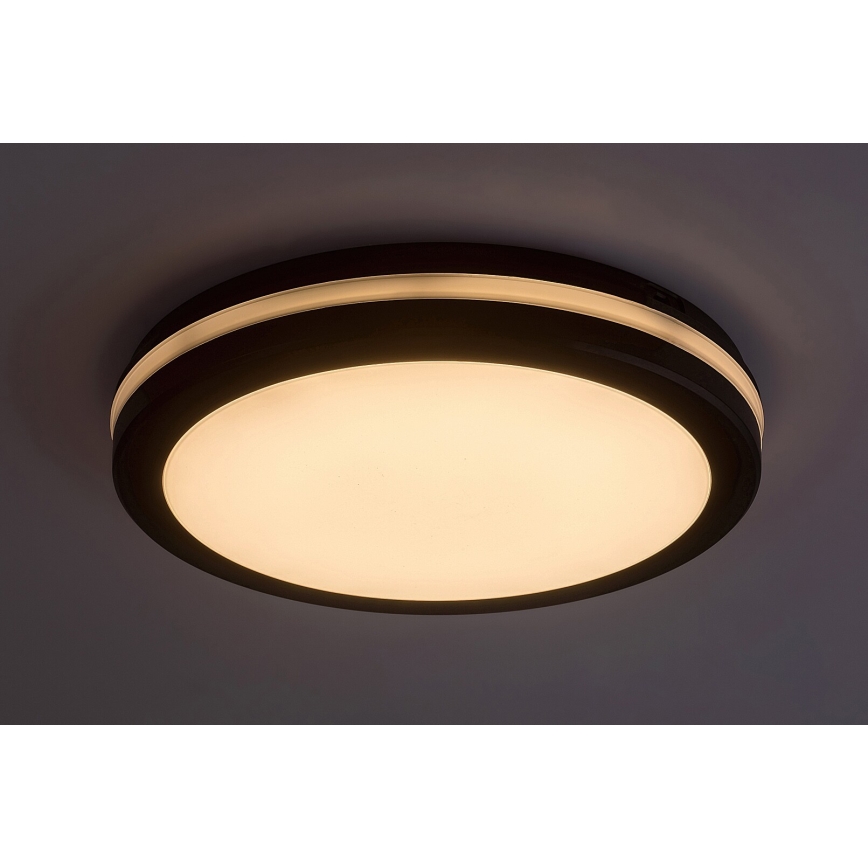 Rabalux - Candeeiro de tecto LED para casa de banho LED/28W/230V 3000/4000/6500K IP54 preto Ø 30 cm