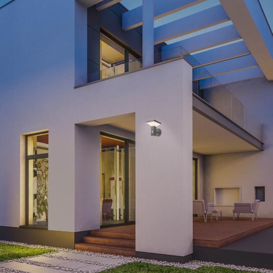 Rabalux - Luminária de parede solar LED com sensor LED/4W/230V IP44 preta 2200 mAh