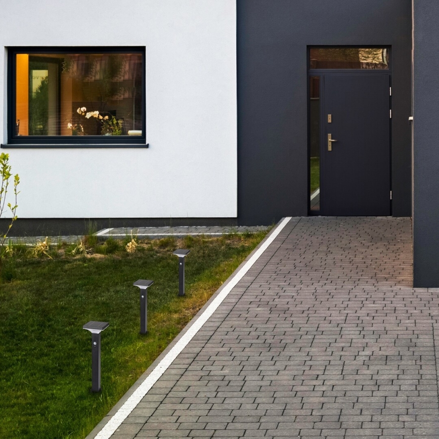 Rabalux - Lâmpada Solar LED com sensor LED/4W/3,7V IP44 preta 2200 mAh