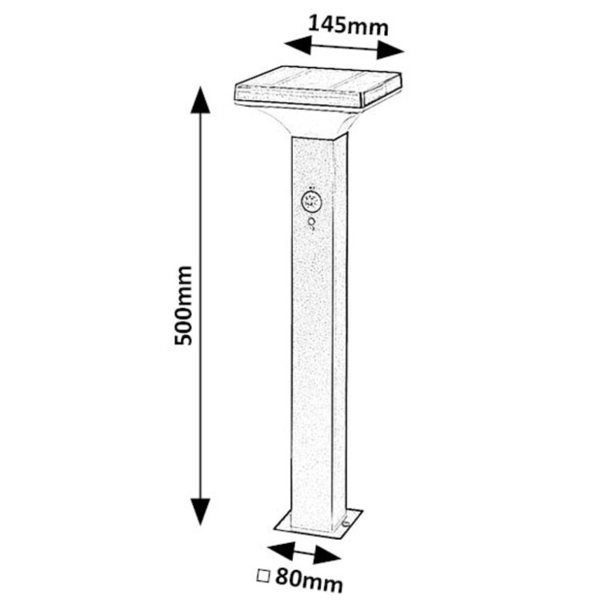 Rabalux - Lâmpada Solar LED com sensor LED/4W/3,7V IP44 preta 2200 mAh