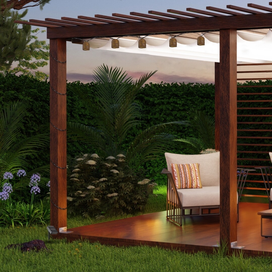 Rabalux - Fio de luz solar LED 10xLED/0,6W/1,2V 5 m IP44 600 mAh