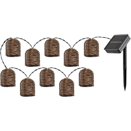 Rabalux - Fio de luz solar LED 10xLED/0,6W/1,2V 5 m IP44 600 mAh