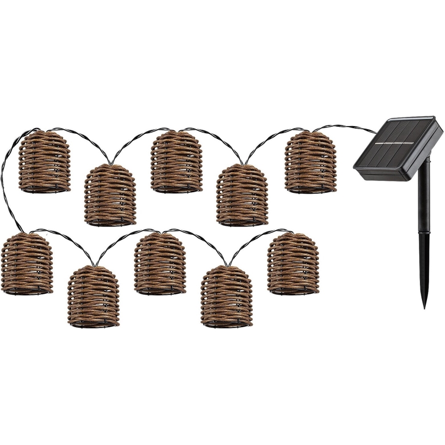 Rabalux - Fio de luz solar LED 10xLED/0,6W/1,2V 5 m IP44 600 mAh