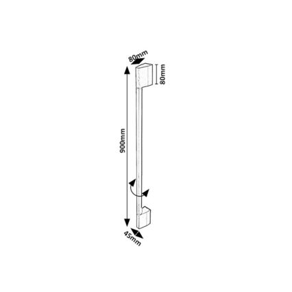 Rabalux - Aplique de parede exterior LED/8W/230V IP54 90 cm preto
