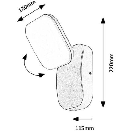 Rabalux - LED Exterior wall flexible iluminação LED/12W/230V IP44 preto