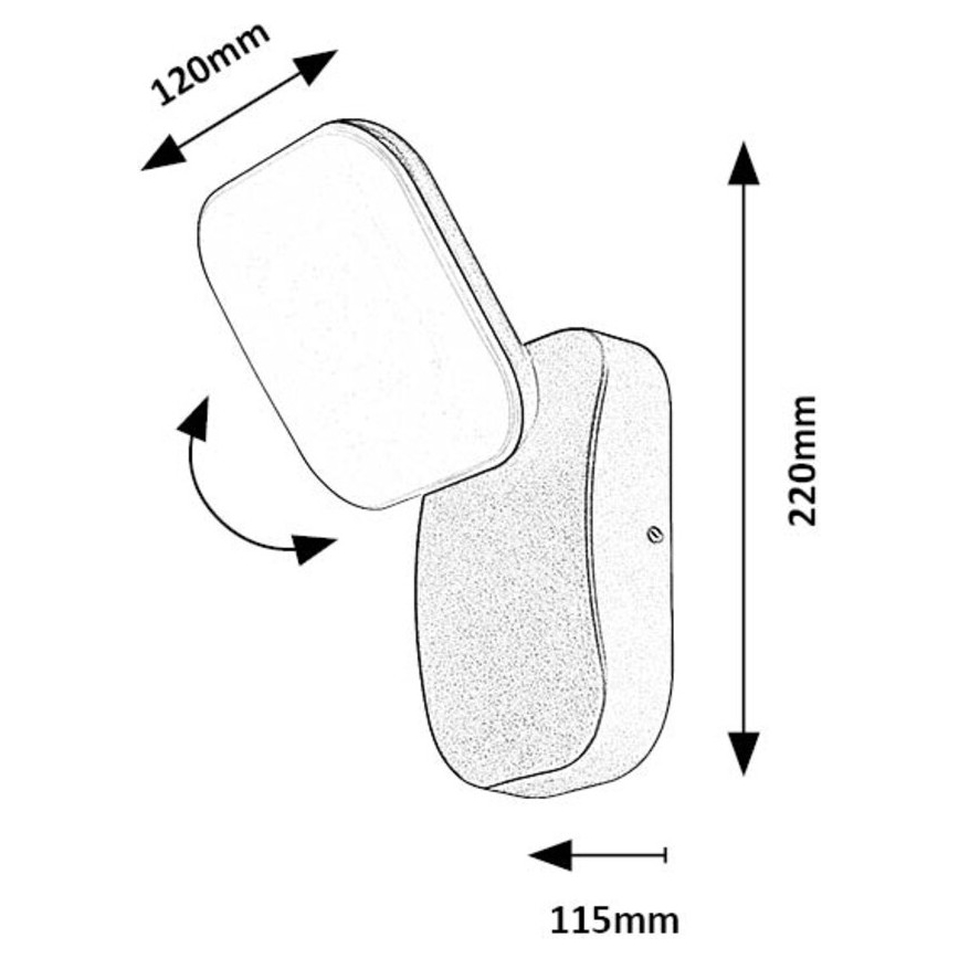 Rabalux - LED Exterior wall flexible iluminação LED/12W/230V IP44 preto