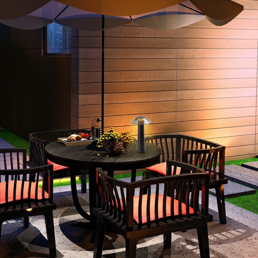 Rabalux - LED Candeeiro de mesa recarregável e tátil com regulação LED/5W/5V IP44 preto