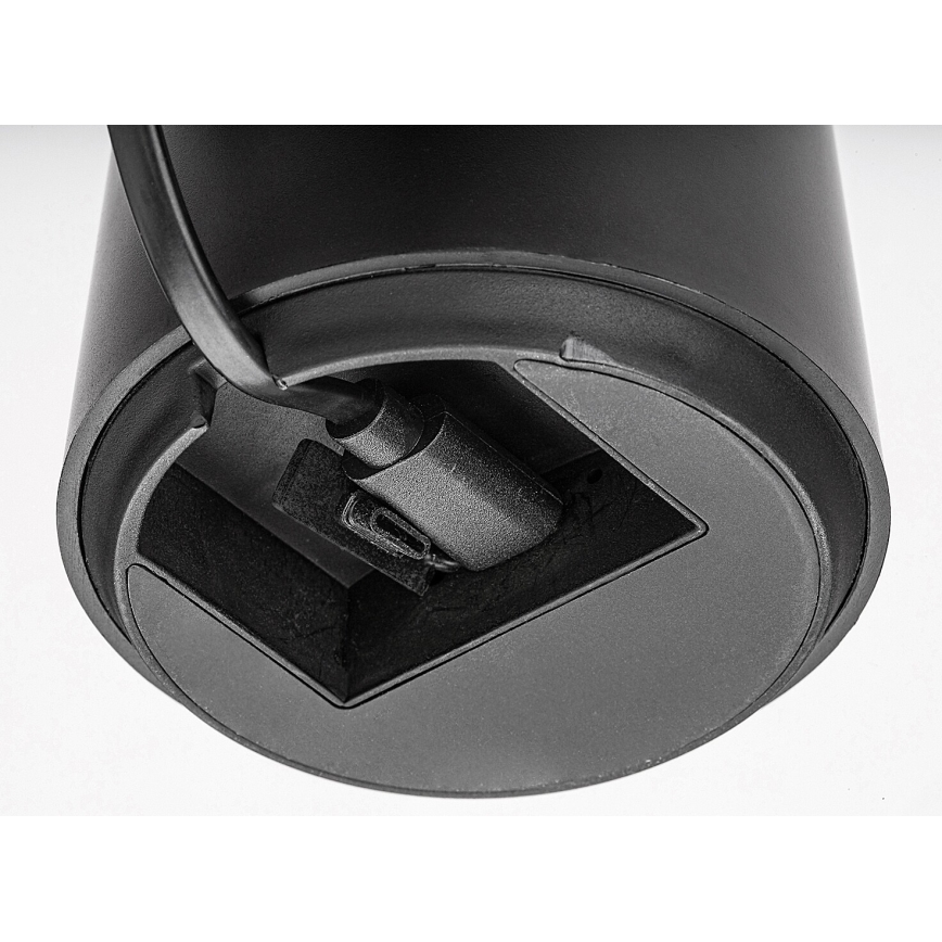 Rabalux - LED Candeeiro de mesa recarregável e tátil com regulação LED/5W/5V IP44 preto