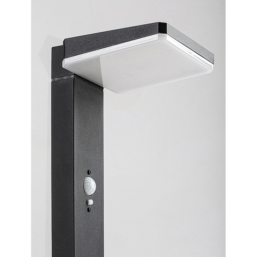 Rabalux - Lâmpada solar LED regulável para exterior com sensor, 4,4 W / 3,7 V, IP54, antracite, 2200 mAh