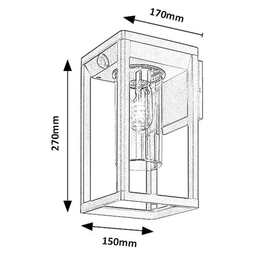 Rabalux - Iluminação de parede exterior 1xE27/15W/230V IP54 preto