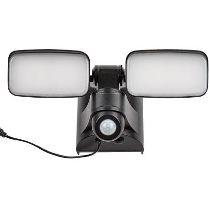 Rabalux - Luminária de parede solar LED flexível com sensor e painel externo 2xLED/5W/3,7V IP54 preto 600 mAh