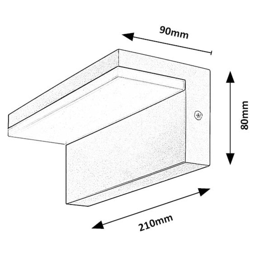 Rabalux - Iluminação de parede exterior LED LED/10W/230V IP54 preto
