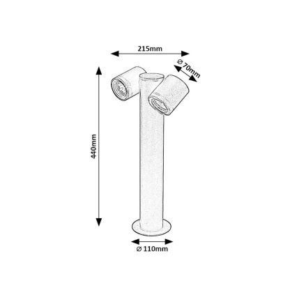 Rabalux - Candeeiro exterior 2xGU10/35W/230V IP44