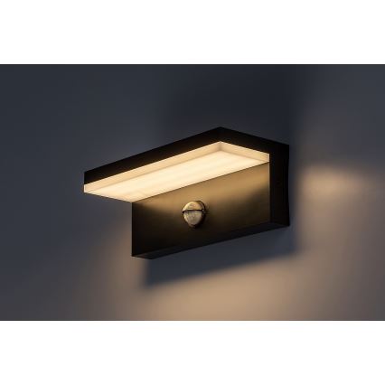 Rabalux - Iluminação de parede LED exterior com sensor LED/9W/230V 2700/4000/6500K IP54 preto