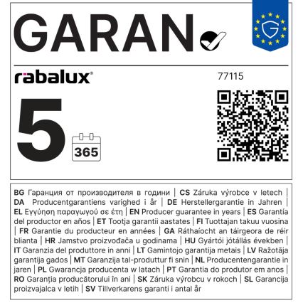 Rabalux - Iluminação de parede LED exterior com sensor LED/9W/230V 2700/4000/6500K IP54 preto
