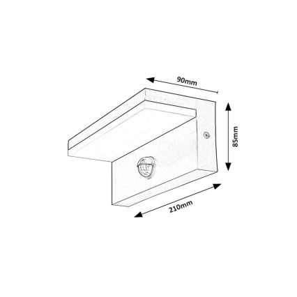 Rabalux - Iluminação de parede LED exterior com sensor LED/9W/230V 2700/4000/6500K IP54 branco