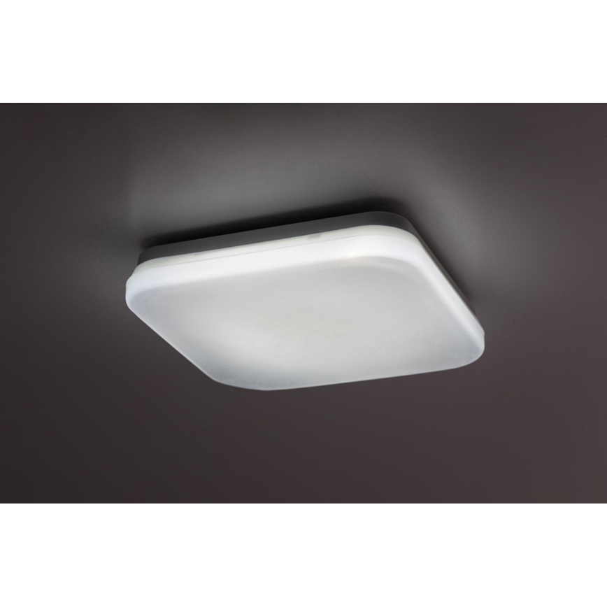 Rabalux - Plafon LED para casa de banho, 12W, 230V, 3000/4000/6000K, IP44, 24x24 cm
