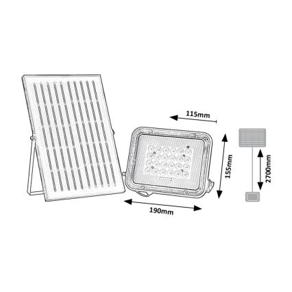 Rabalux - Refletor Solar LED LED/6,5W/3,2V 3000/4000/6500K 1000mAh IP65