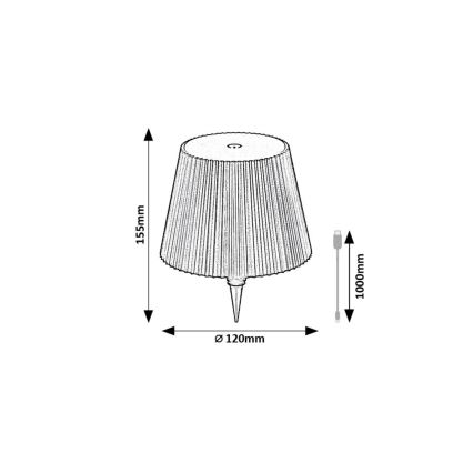 Rabalux - LED Regulação recarregável garrafa abajur LED/2W/5V IP44