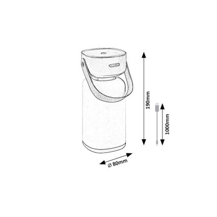 Rabalux - Candeeiro de mesa tátil LED para exterior com regulação LED/3W/5V IP44 verde