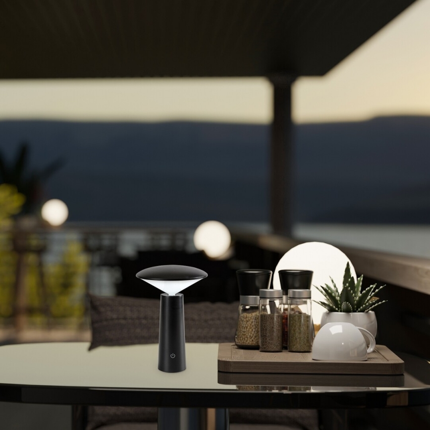 Rabalux - Candeeiro de mesa tátil LED com regulação POLPERRO LED/3W/3,7V 1200mAh preto