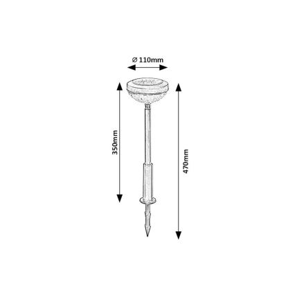 Rabalux - Luminária Solar LED RGB LED/0,1W/1,2V 600mAh IP44