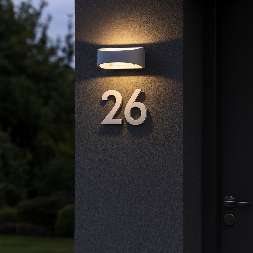 Rabalux - Aplique de parede LED para exterior, 9 W, 230 V, IP54, branco