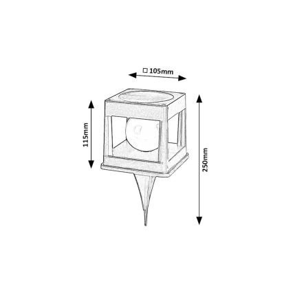Rabalux - Luminária Solar LED LED/0,3W/3,7V IP44 800 mAh