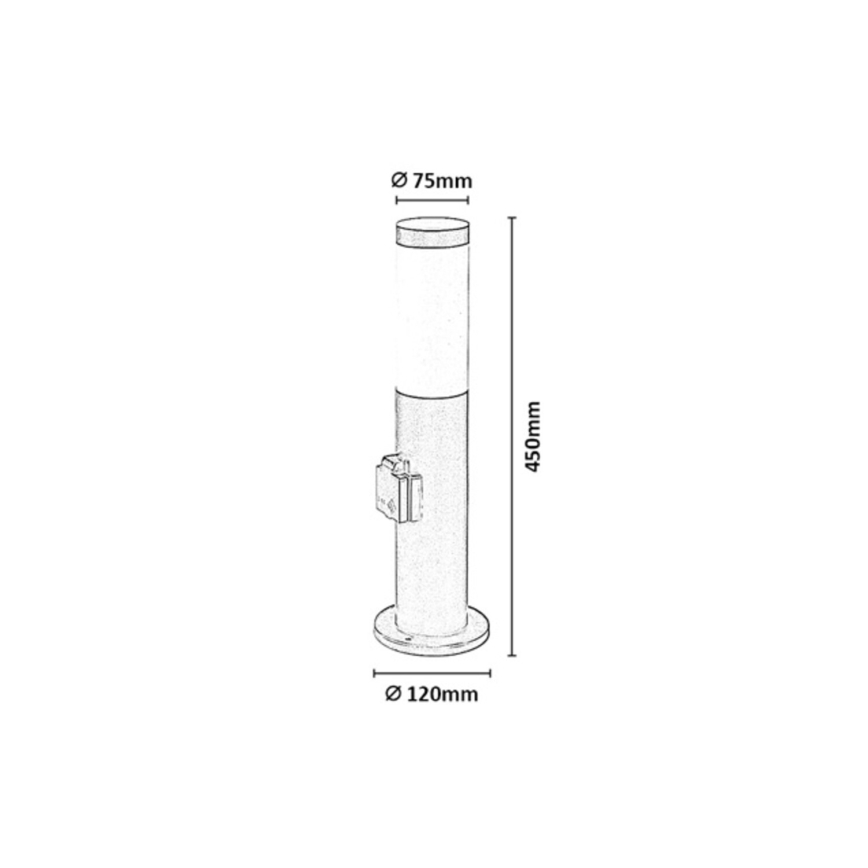 Rabalux - Candeeiro exterior com tomada 1xE27/25W/230V IP44