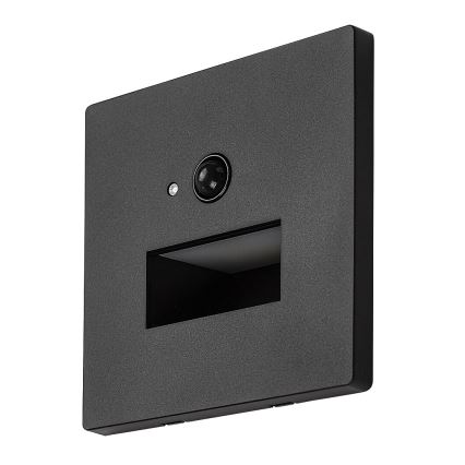 Rabalux - Luminária LED para escadas com sensor de movimento e crepúsculo LED/1W/230V 3000/4500/6500K preta