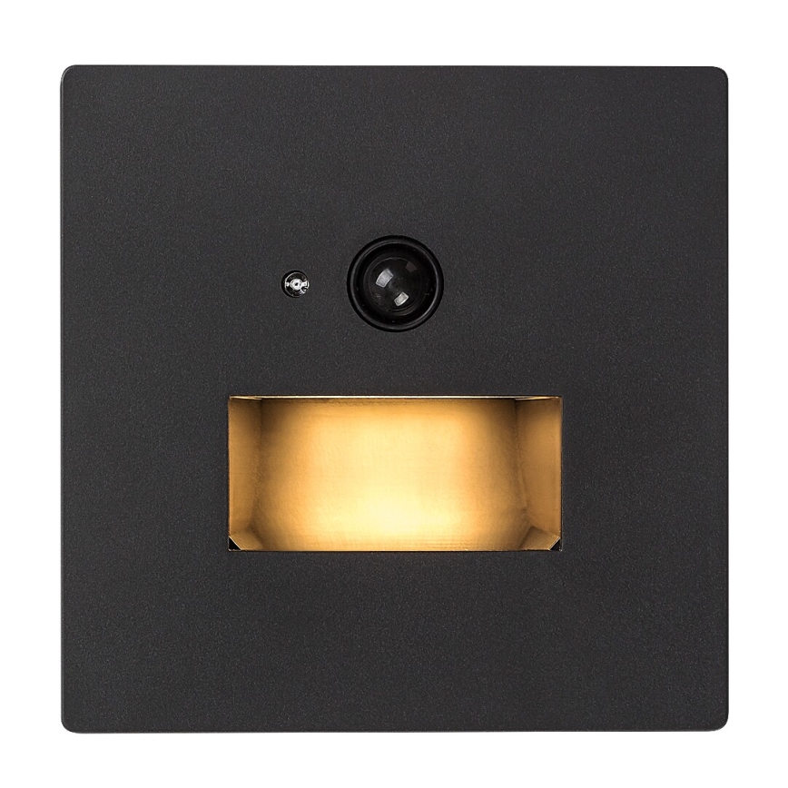 Rabalux - Luminária LED para escadas com sensor de movimento e crepúsculo LED/1W/230V 3000/4500/6500K preta
