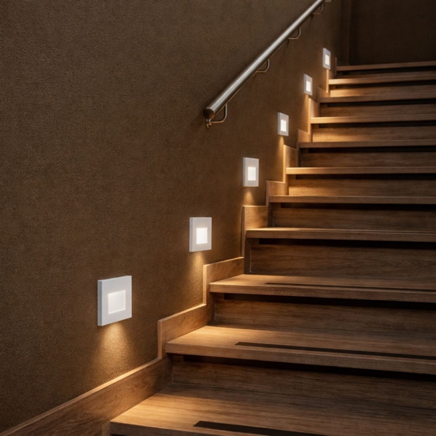 Rabalux - Candeeiro LED para escadas com sensor de movimento e sensor crepuscular LED/1W/230V 3000/4500/6500K branco
