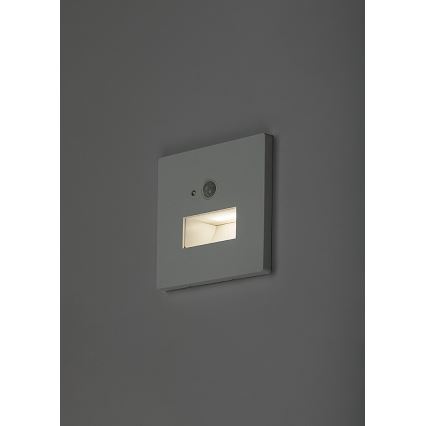 Rabalux - Candeeiro LED para escadas com sensor de movimento e sensor crepuscular LED/1W/230V 3000/4500/6500K branco