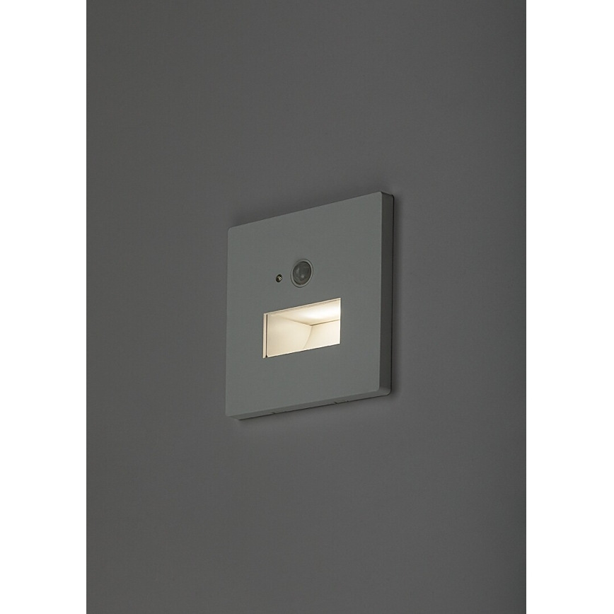 Rabalux - Candeeiro LED para escadas com sensor de movimento e sensor crepuscular LED/1W/230V 3000/4500/6500K branco