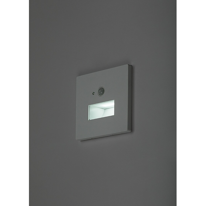 Rabalux - Candeeiro LED para escadas com sensor de movimento e sensor crepuscular LED/1W/230V 3000/4500/6500K branco