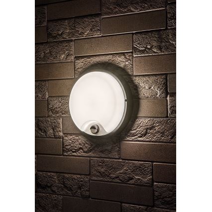 Rabalux - Luminária de parede LED para exterior com sensor LED/18W/230V IP65 preta