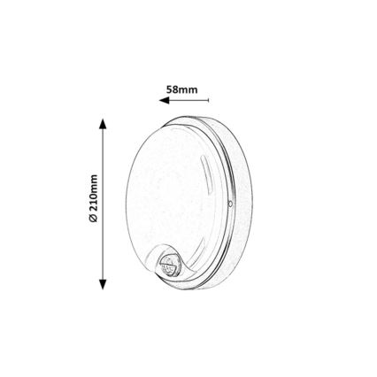 Rabalux - Luminária de parede LED para exterior com sensor LED/18W/230V IP65 preta
