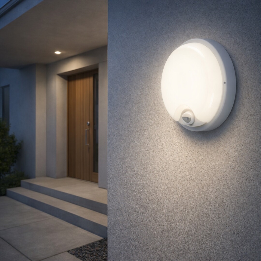 Rabalux - Aplique de parede LED para exterior com sensor LED/18W/230V IP65, branco