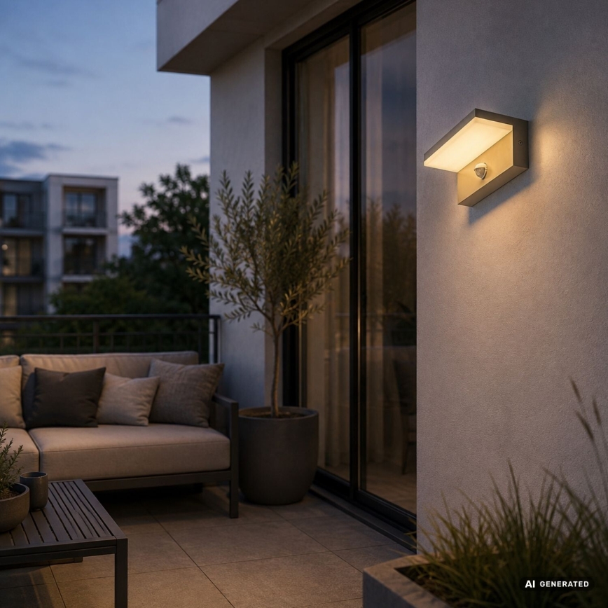 Rabalux - Aplique de parede exterior LED com sensor LED/9W/230V IP54 bege